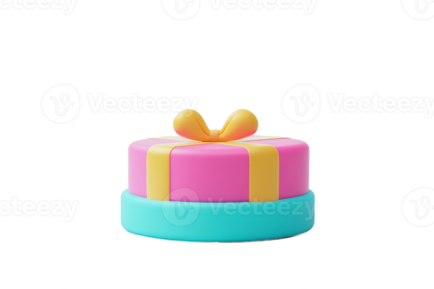 A small toy cake with a bow on top png