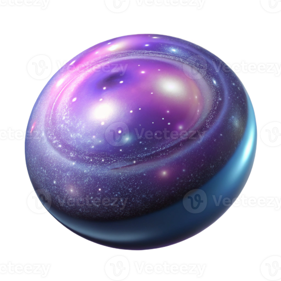 A purple and blue ball with a galaxy design png