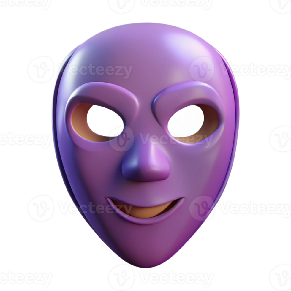 A purple mask with a smile on it png