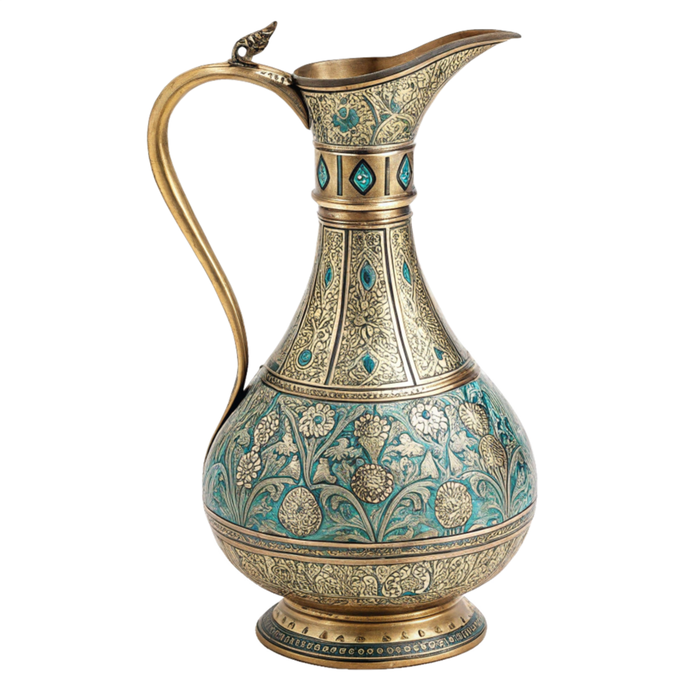 Ancient Brass Ewer Pitcher Circa isolated on transparent background png