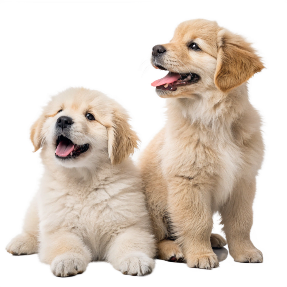 Cute dog babys sitting isolated on transparent background png