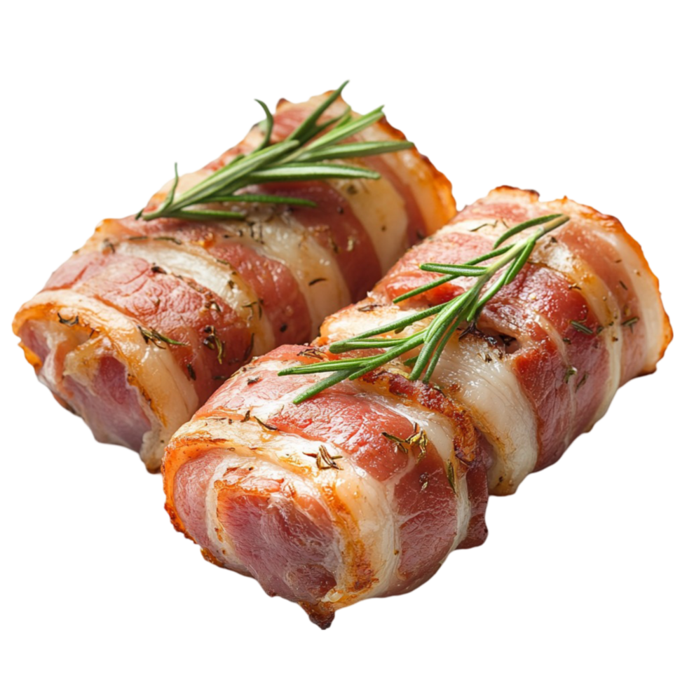 Bacon-Wrapped Skewers on a Plate png