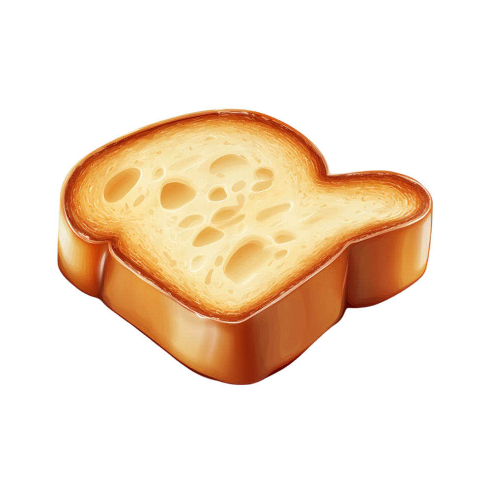 Realistic Bread Slice on Transparent Background png