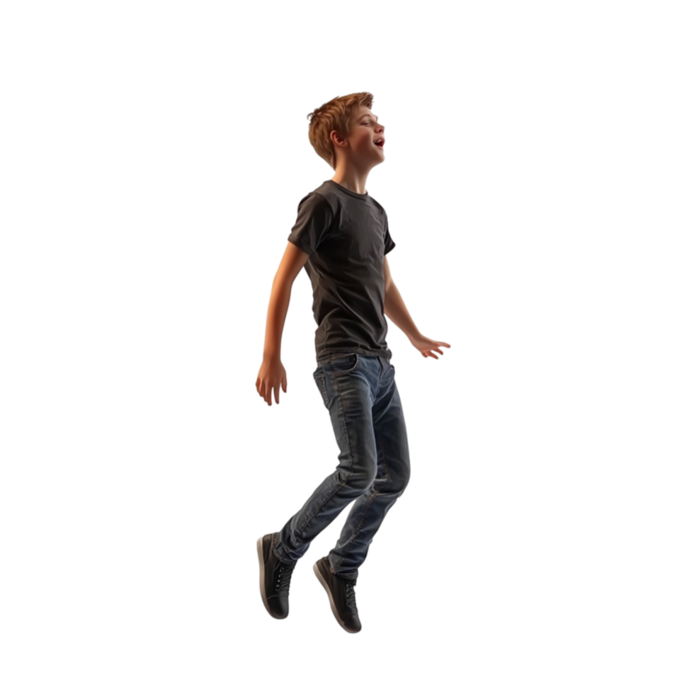 A young man is jumping in the air png