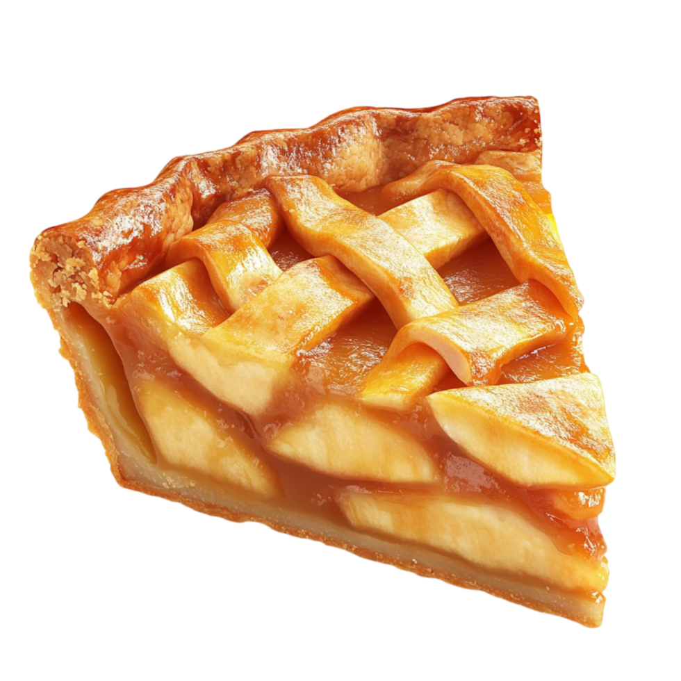 Apple Pie Slice with Golden Crust png