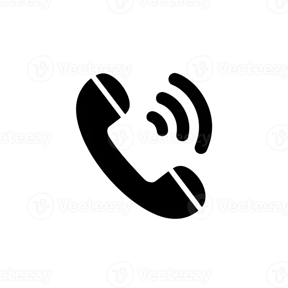 a simple black and white phone icon png