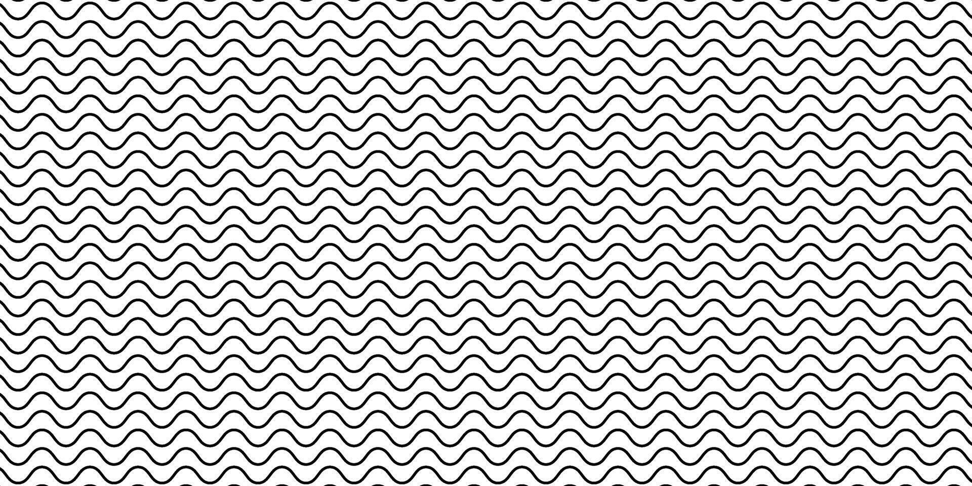 Abstract Black Wavy Pattern Lines On White Background vector