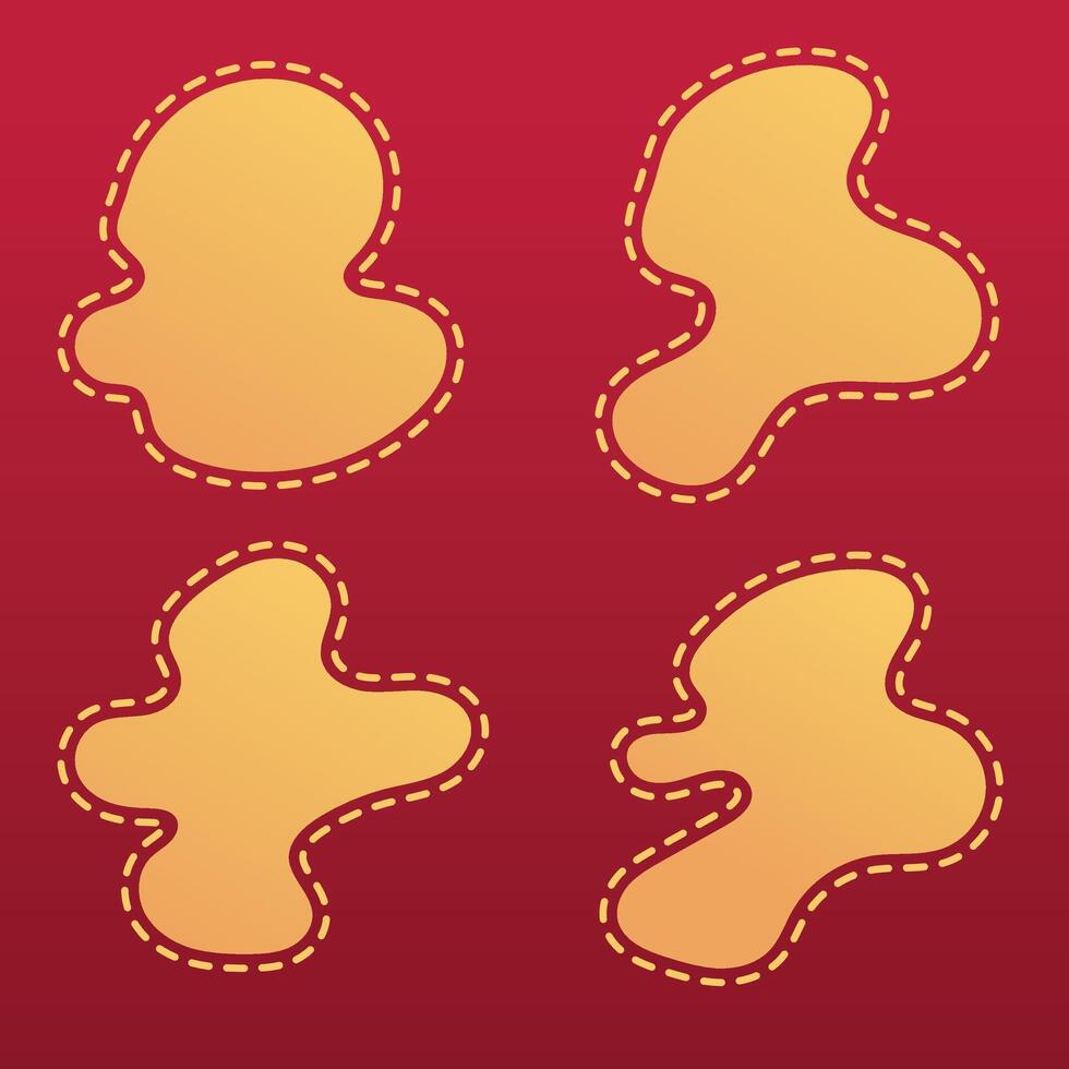 Creative Abstract Golden Shapes on Red Background vector