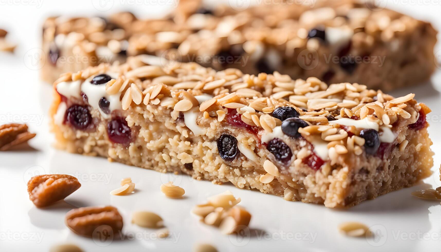 Muesli bars isolated on white background. photo
