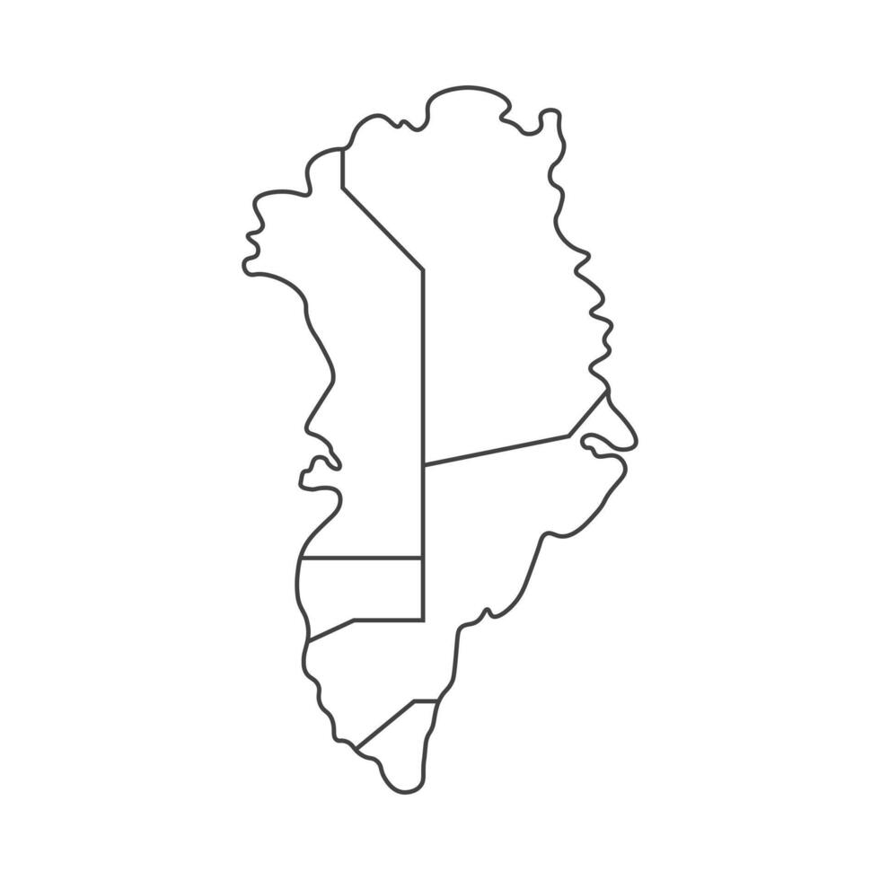 Minimalistic line art map of Greenland, featuring clean and simple outlines of the island. modern and contemporary design. vector