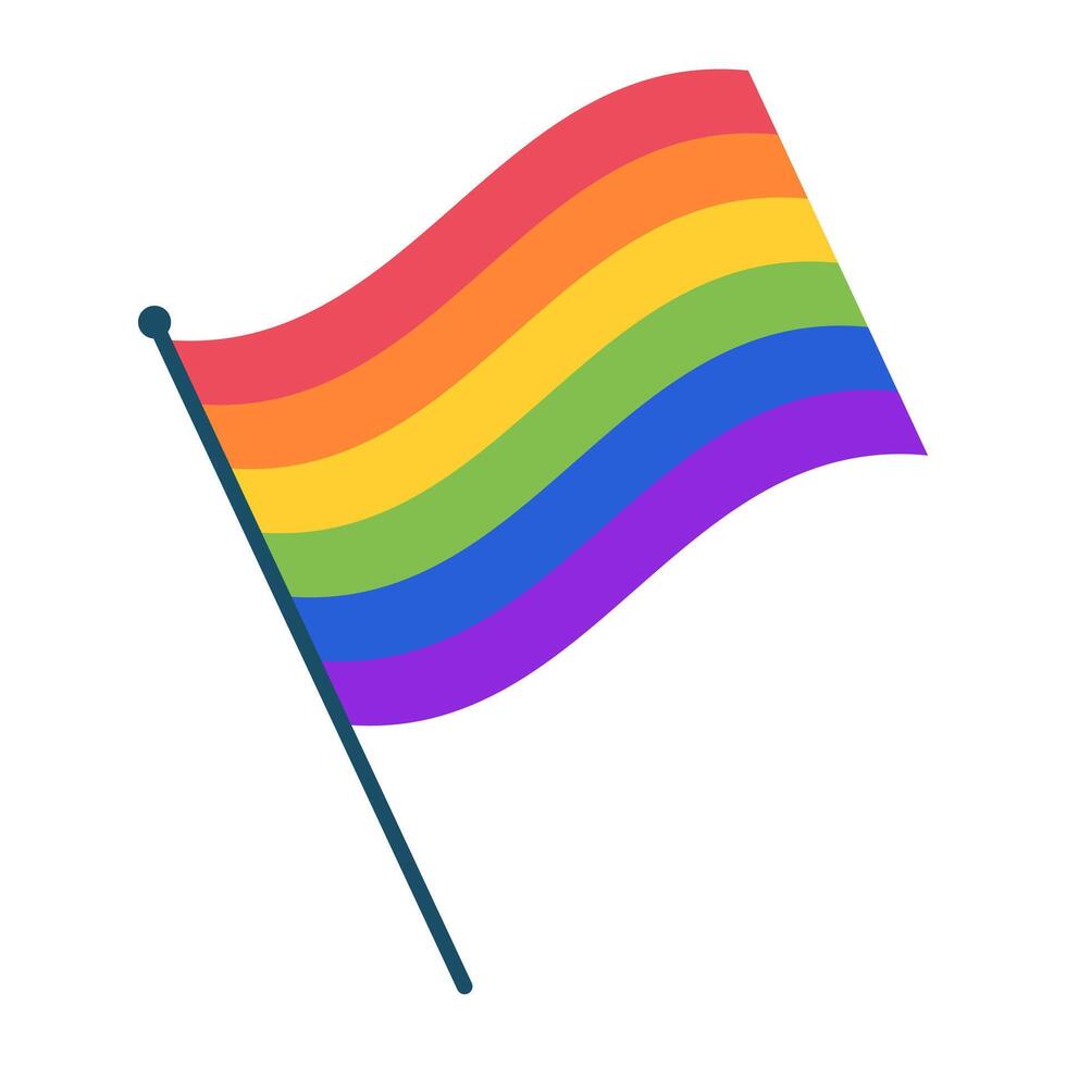 vibrant illustration of a waving rainbow flag symbol of international community vector