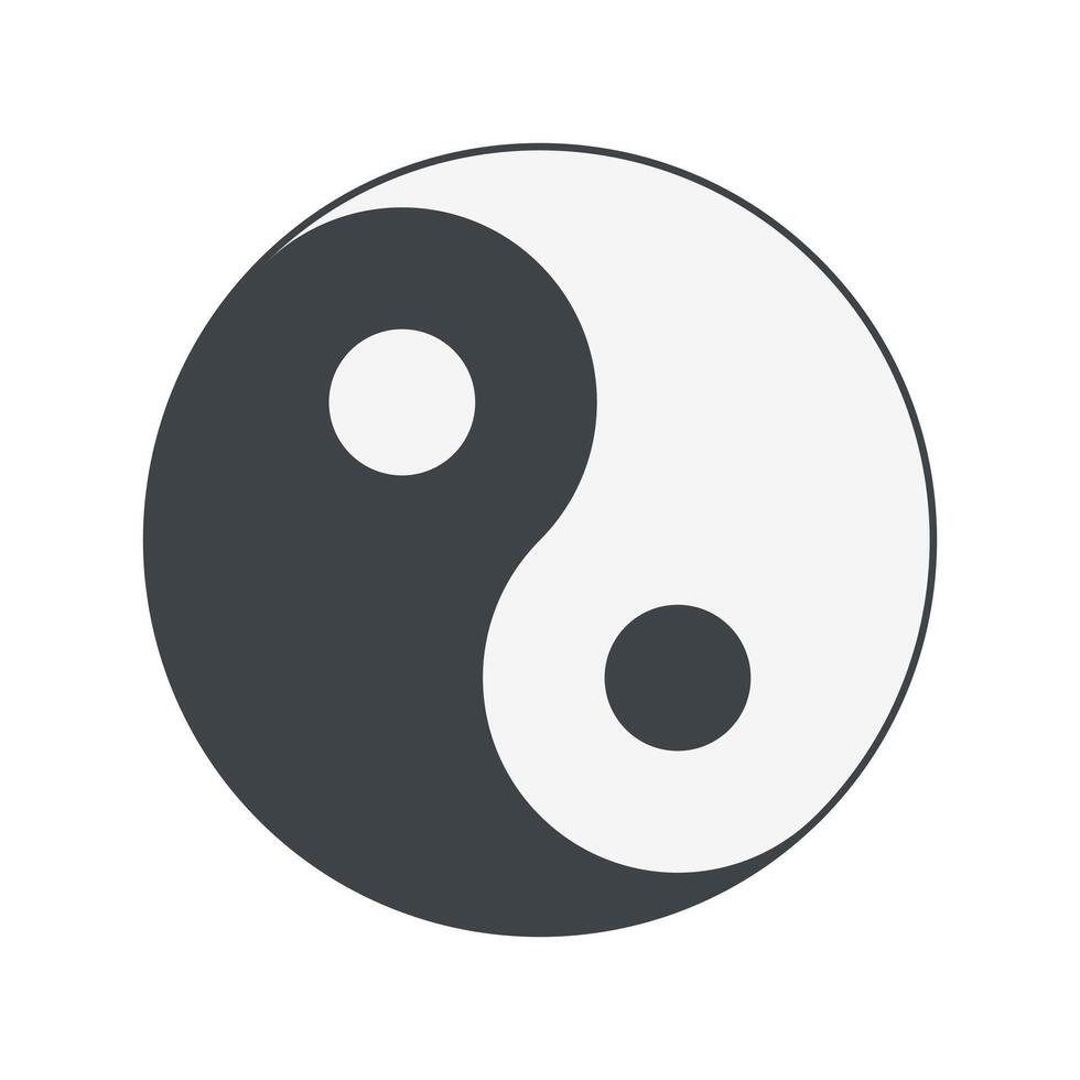 This minimalist illustration depicts the classic Yin Yang symbol, representing the balance of opposing forces in the universe vector