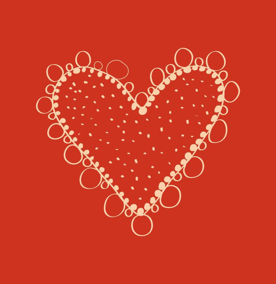 Valentines day card with heart and dots. Heart illustration. vector