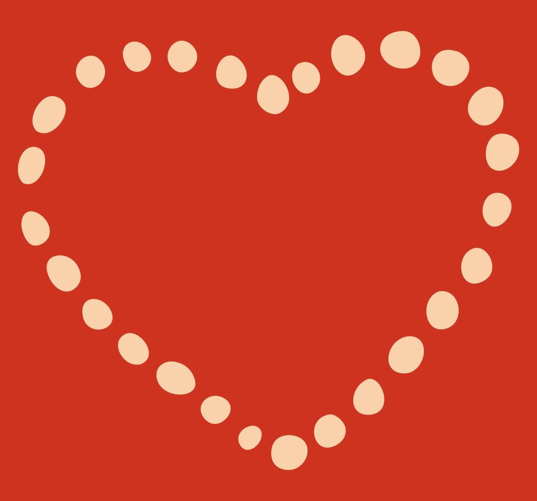 Heart made of beads, heart valentine, heart sign made of beads, valentine decor. Heart shape with polka dots. vector