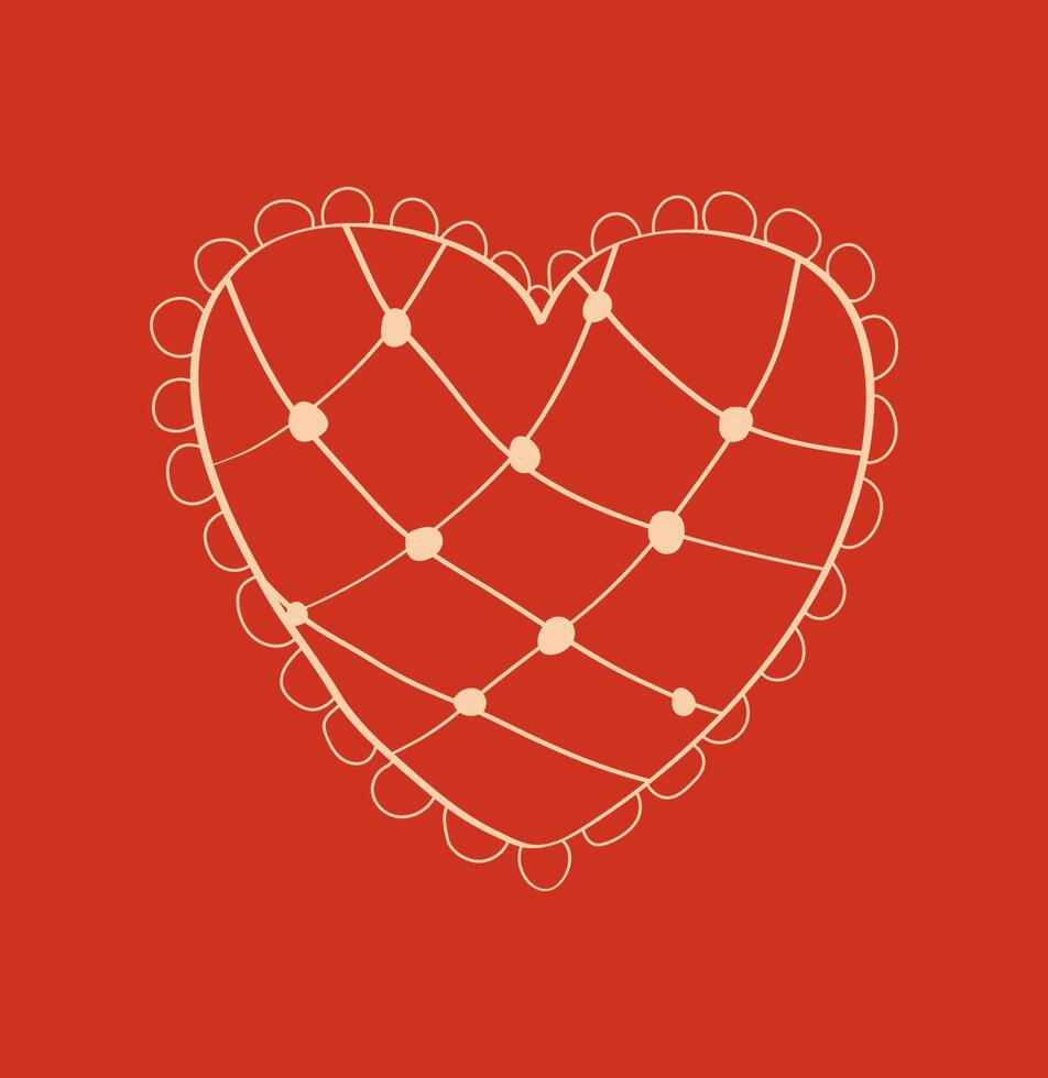 Valentine's day greeting card with heart. Heart decor. Line art. vector