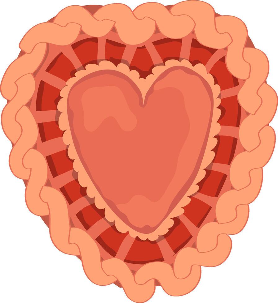 Vintage heart on a white background. Heart illustration in cartoon style. vector