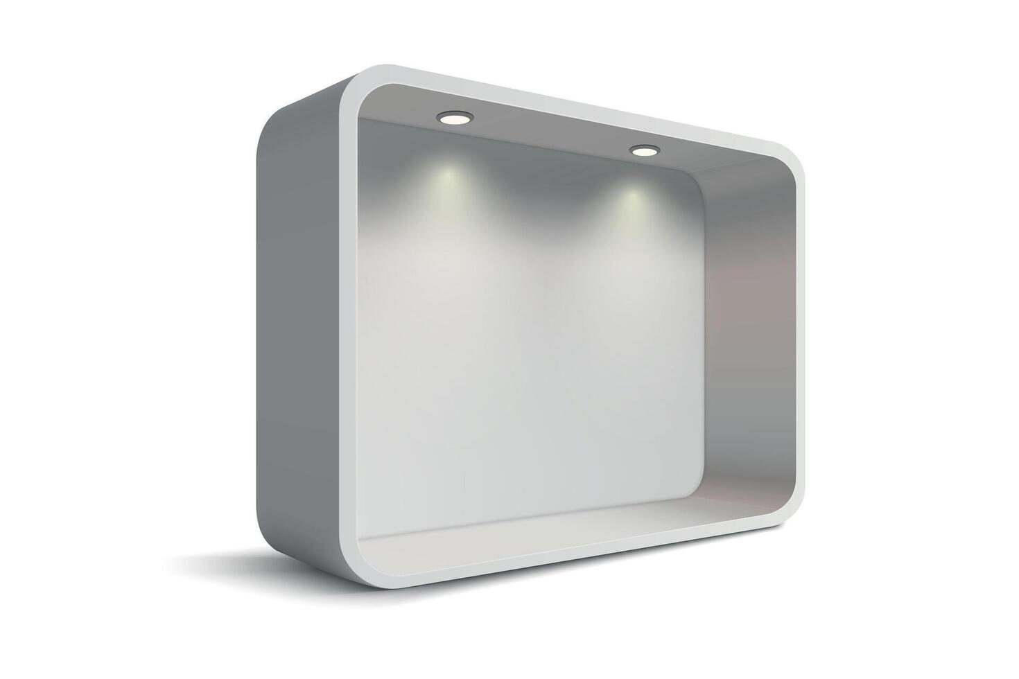 Modern Display Box with Recessed Lights vector