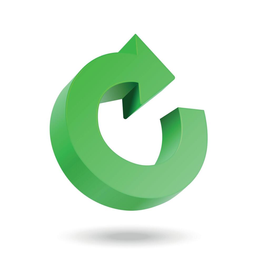 Green 3D Circular Arrow Symbol vector
