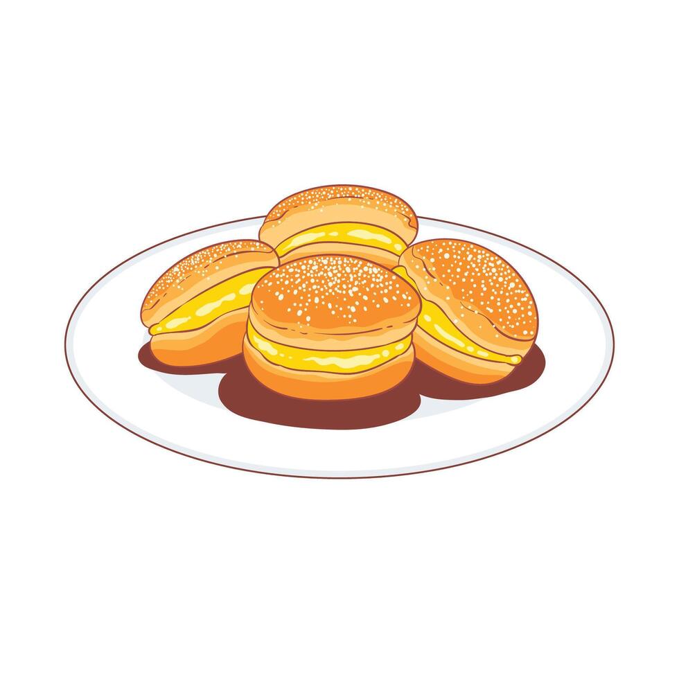 bola de berlim food illustration vector