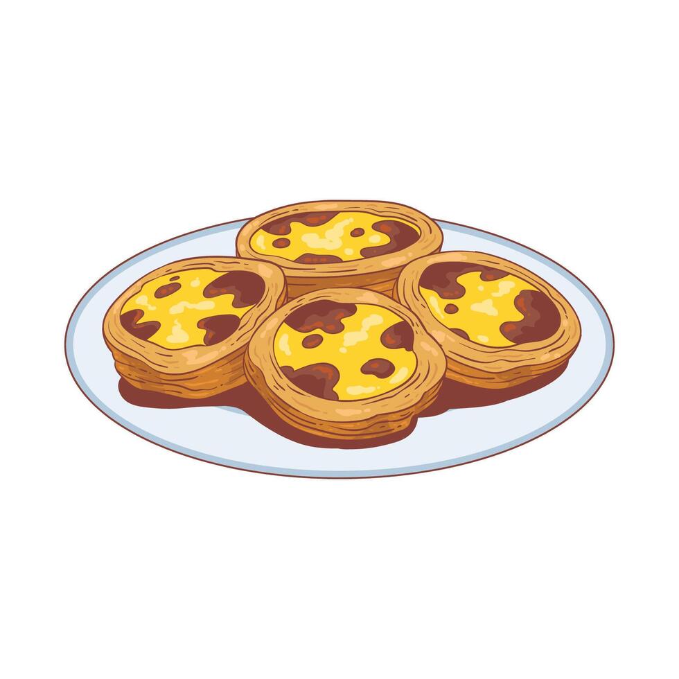 pastel de nata food illustration vector