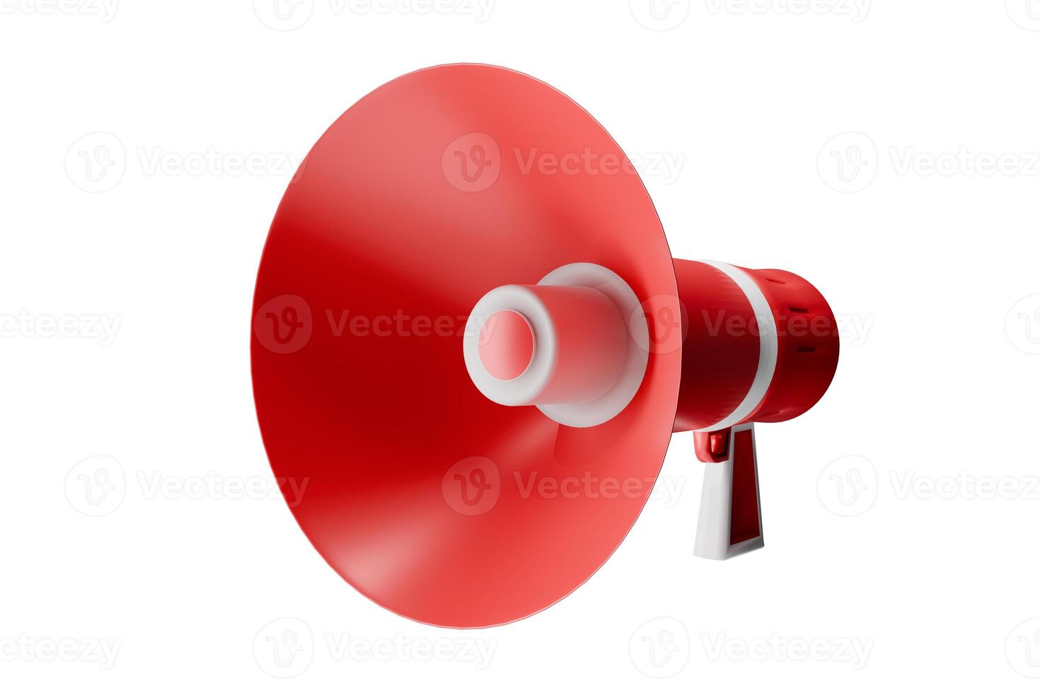 3d render icon red and white megaphone object photo