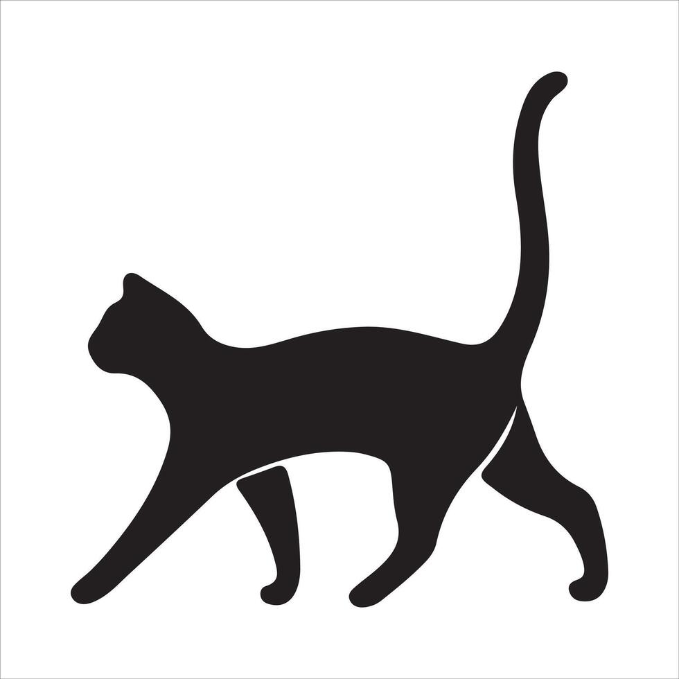 silhouette of a cat walking vector