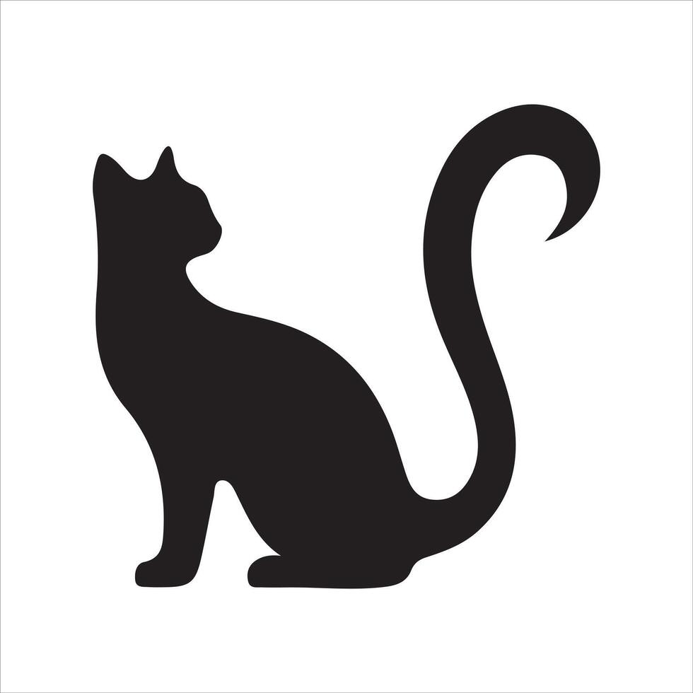 silhouette of a cat on a white background vector