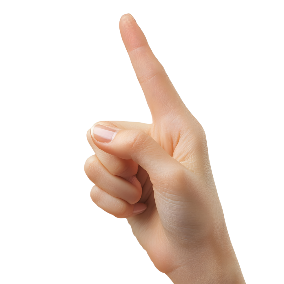 Upward-Pointing Hand Pose for Visual Projects png