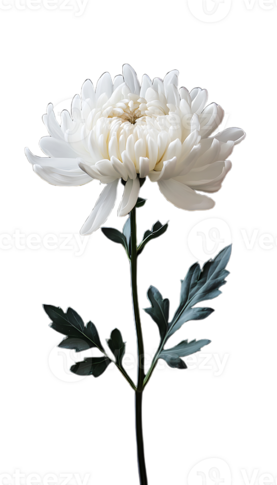 Vibrant White Chrysanthemum with Clean Details png