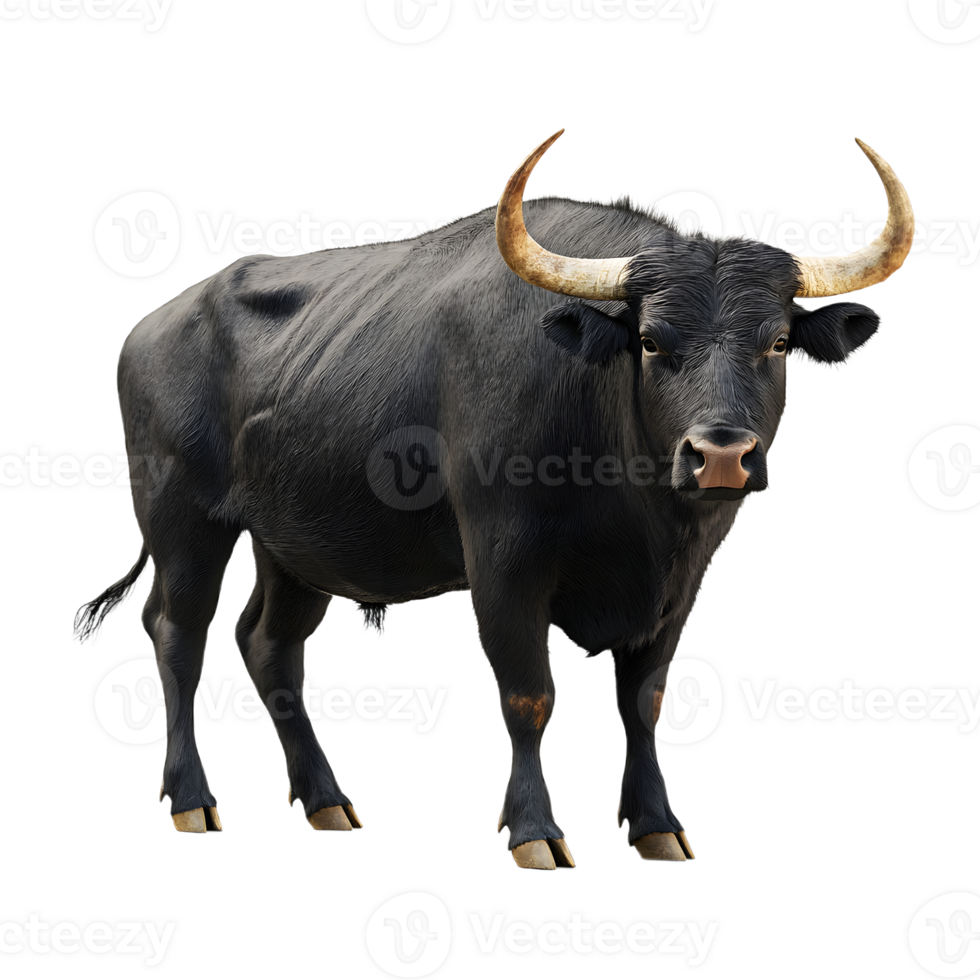 Proud Buffalo Posed on a See-Through Canvas png