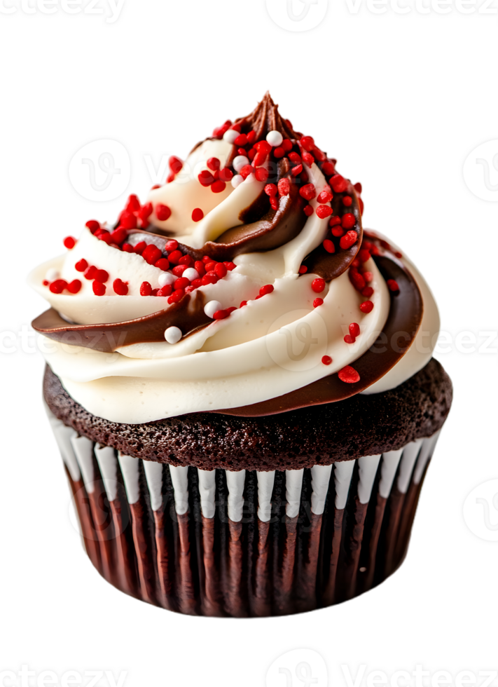Cupcake Topped with Candy Cane png