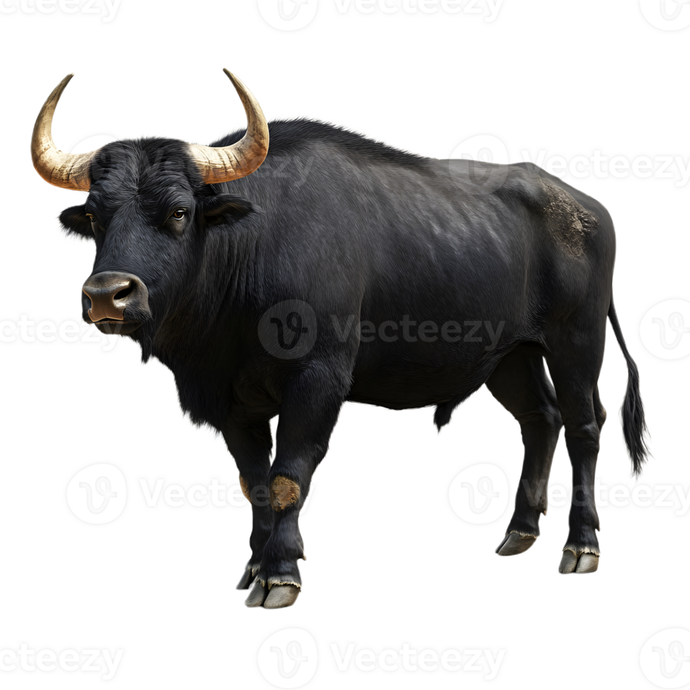 Imposing Buffalo Silhouette Against a Clear Canvas png