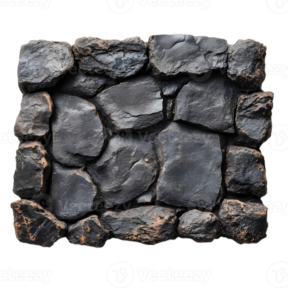 Square Frame of Black Stones png