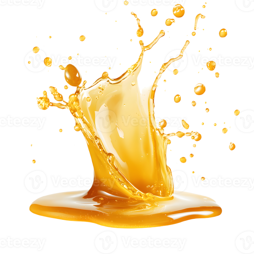 Dripping Honey Splash with a Transparent Background png