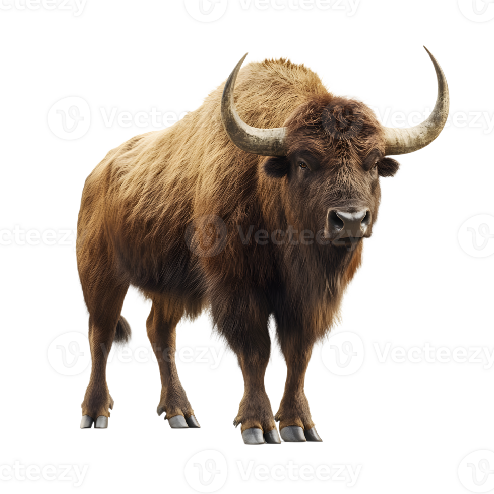 Massive Bison Standing with No Visible Backdrop png
