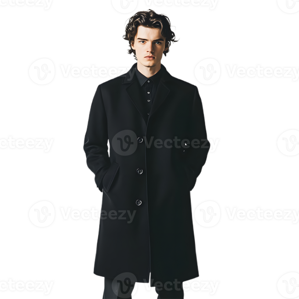 Sharp-Dressed Man in Black Outerwear and Tie png