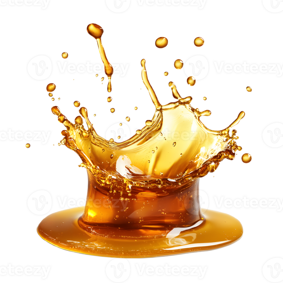 Honey Splash Effect on a Transparent Canvas png