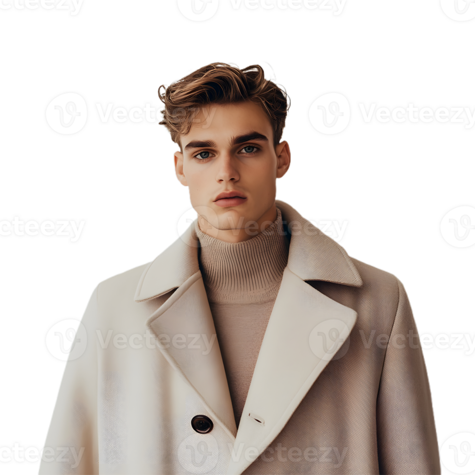 Man in a Classic Coat Ready for Custom Projects png