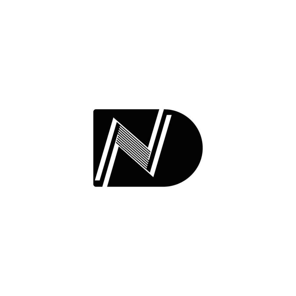 Geometric ND DN Monogram Logo with a Sharp Look vector