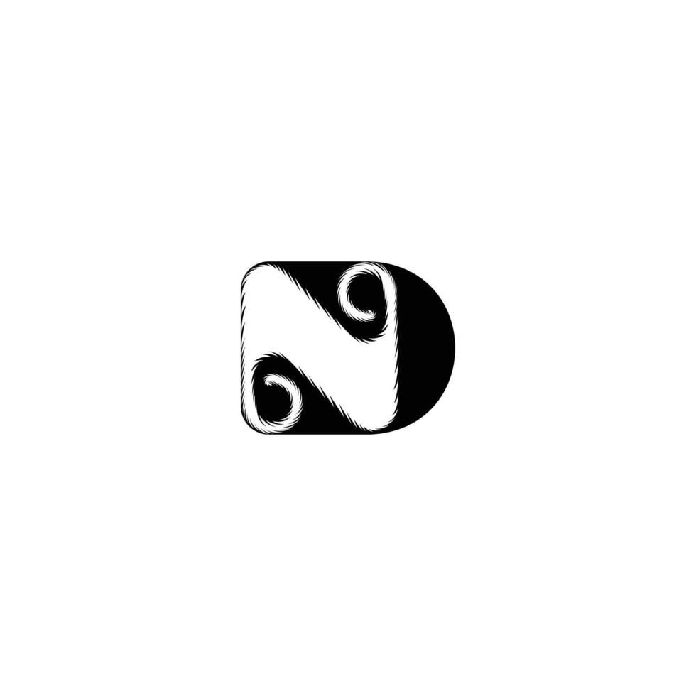 ND, DN Abstract Initial Monogram Letter Alphabet Logo Design vector