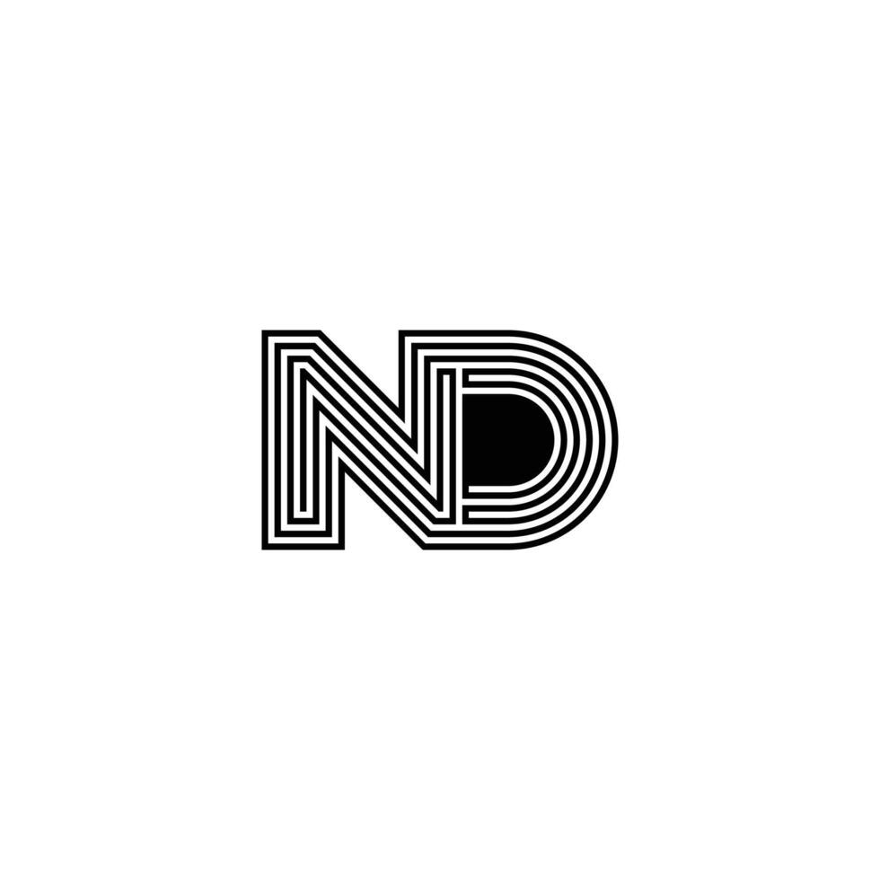 Alphabet Letters Initials Monogram Logo ND DN vector