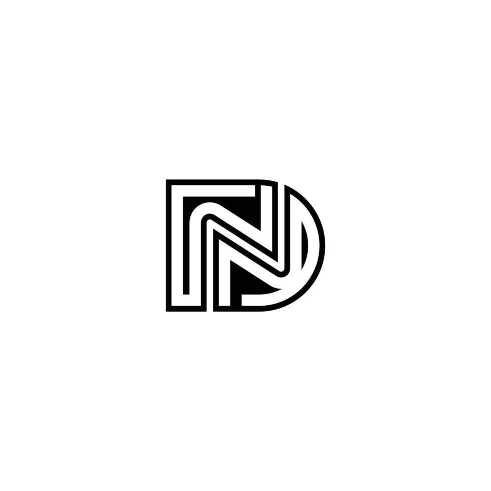Creative ND or DN Initial Monogram for Business Identity vector