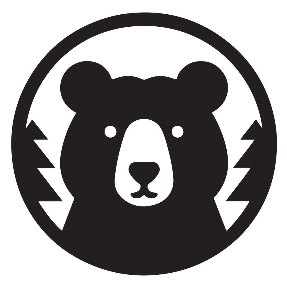 Minimalistic Bear Silhouette Illustration vector