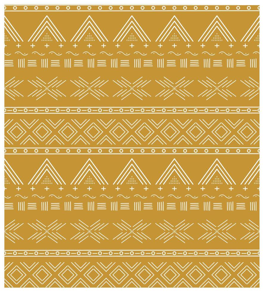 A beautiful tribal design in gold and white, characterized by detailed patterns that embody cultural significance and style. vector