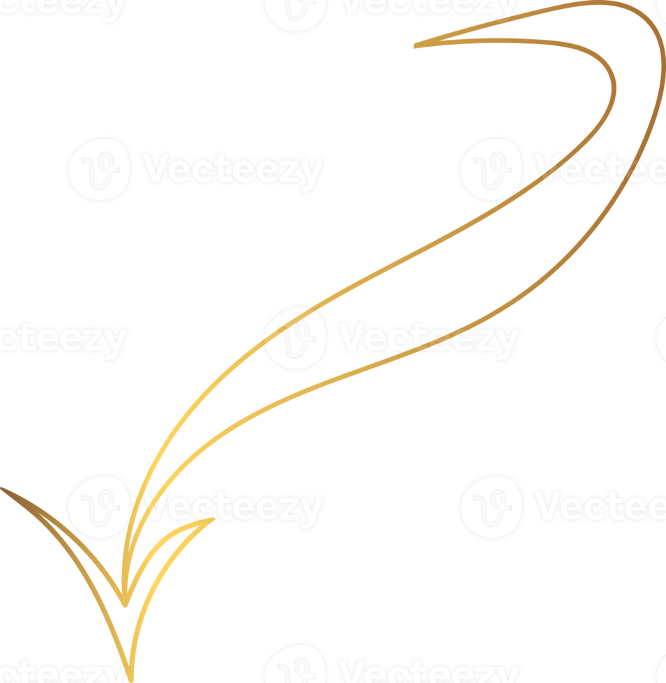 The gold gradient arrow png