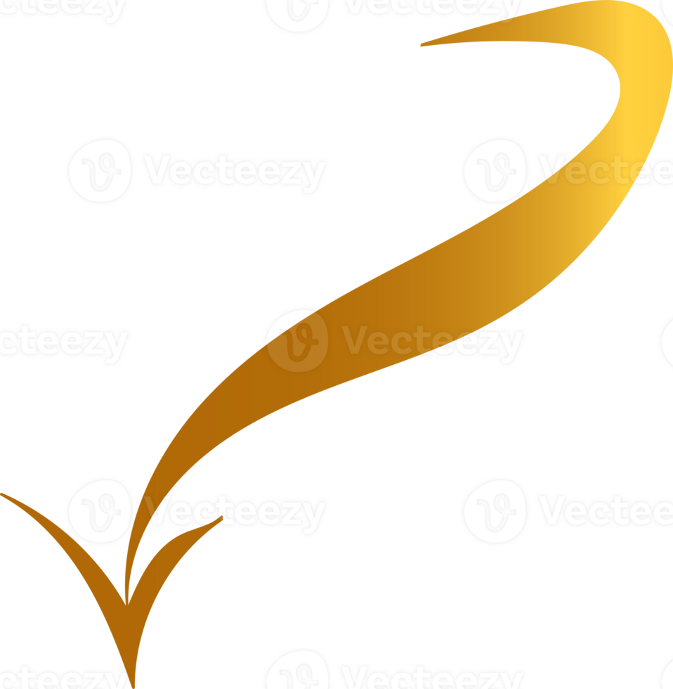 Gold arrow with a graceful png