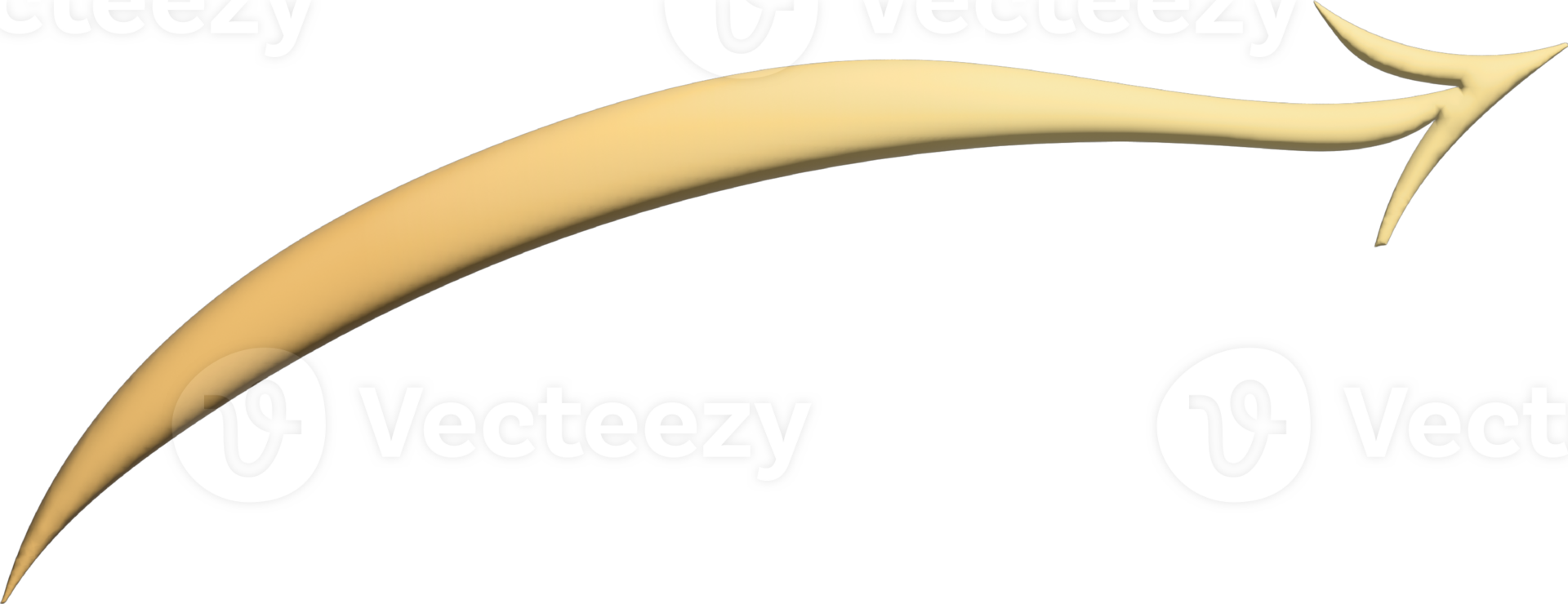 This is a smooth, beige 3D arrow with a sleek and dynamic png