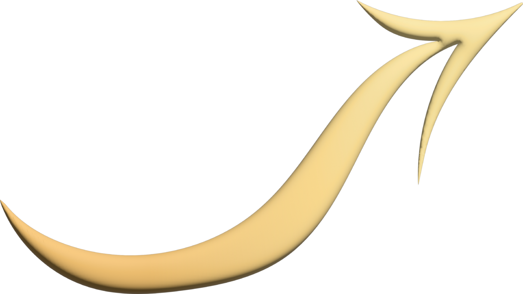 This is a smooth, beige 3D arrow with a sleek png