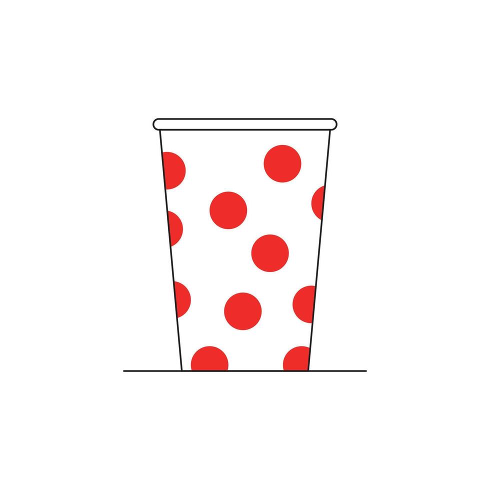 Illustration cup polka dot unique design flat vector
