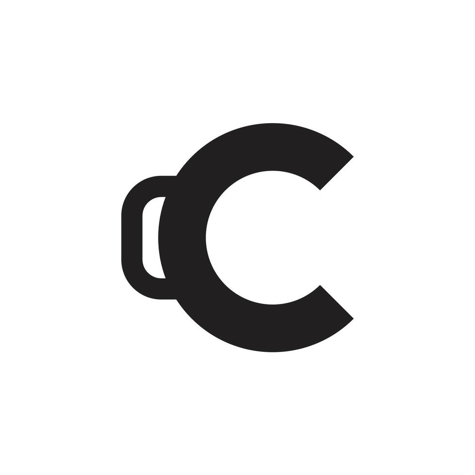 Logo letter C cup unique design with blank background vector